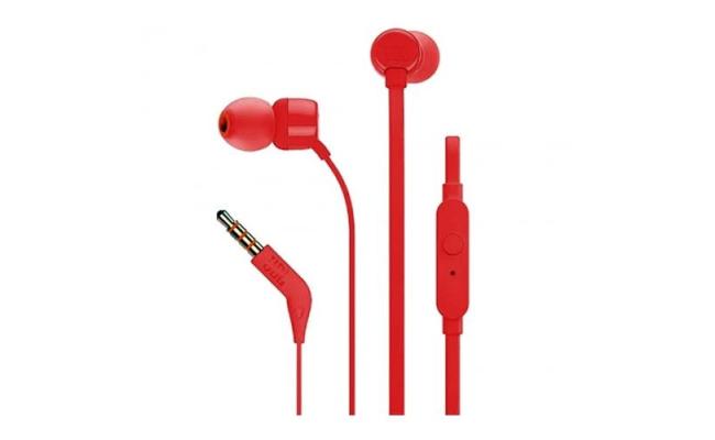 JBL TUNE110 Wired In-Ear Headphones – Red